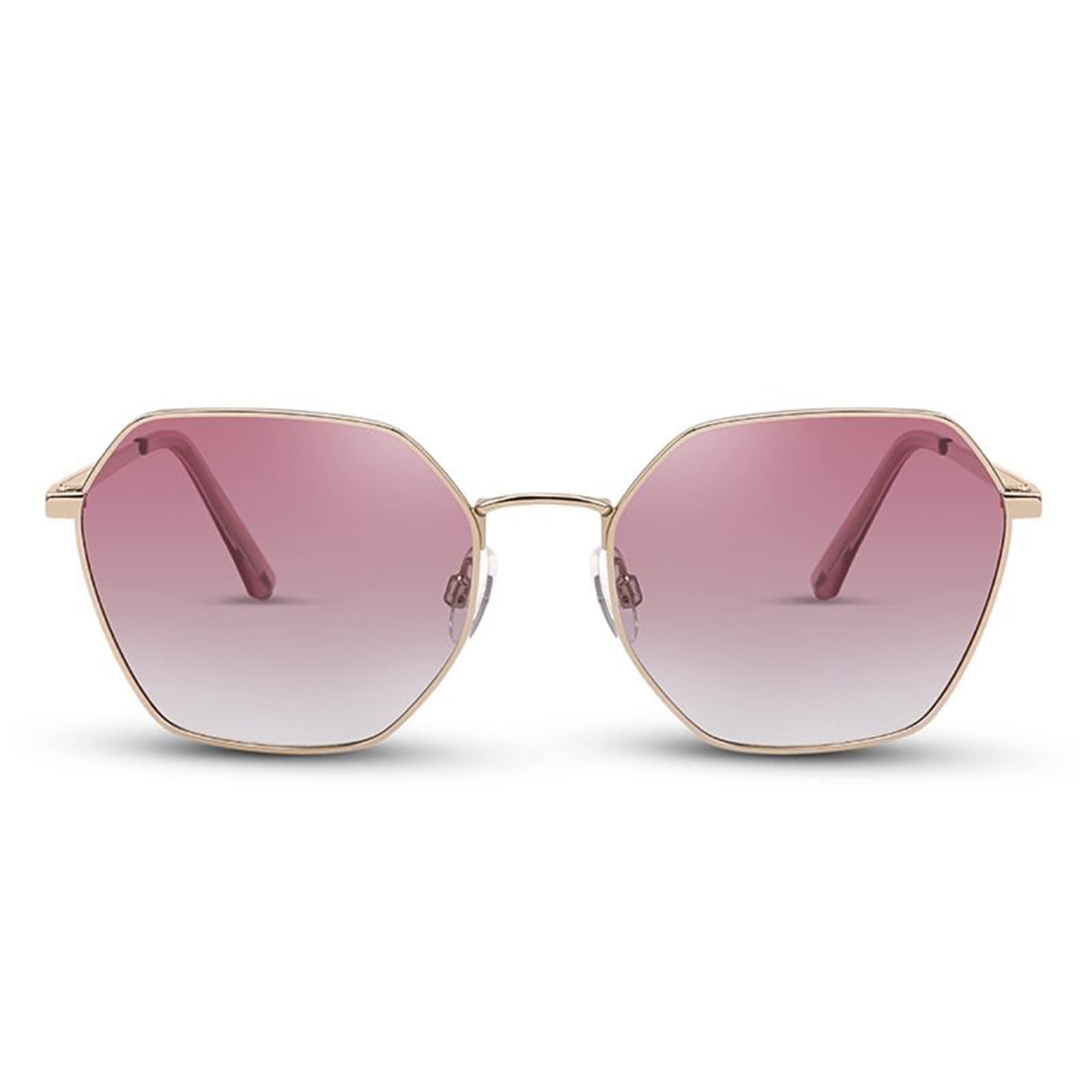 Jeulia Geometric Inspired Sunglasses Hexagonal Polarized Sunglasses Men Women Small Vintage Metal Fr
