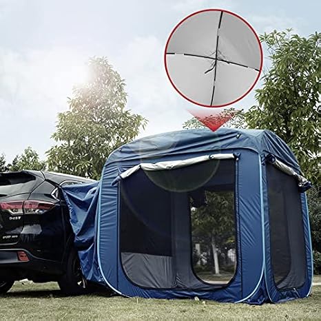 SUV Car Tent 2-5 Person Dome Tailgate Awning, Freestanding Camping Shelter, Pop-Up Family Tent for SUV, Van, Bus, Truck Vehicles