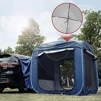 SUV Car Tent 2-5 Person Dome Tailgate Awning, Freestanding Camping Shelter, Pop-Up Family Tent for SUV, Van, Bus, Truck Vehicles