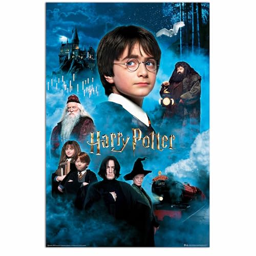 Close Up Póster de Harry Potter y la Piedra de los Sabios | Póster de película de los Filósofos Stone Parte 1 | Versión Inglés | Personajes sin crédito | 61 x 91,5 cm