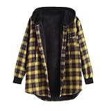 ZAFUL Chaqueta con capucha para mujer, chaqueta con forro polar cálido para invierno, chaqueta con cremallera, amarillo, XL