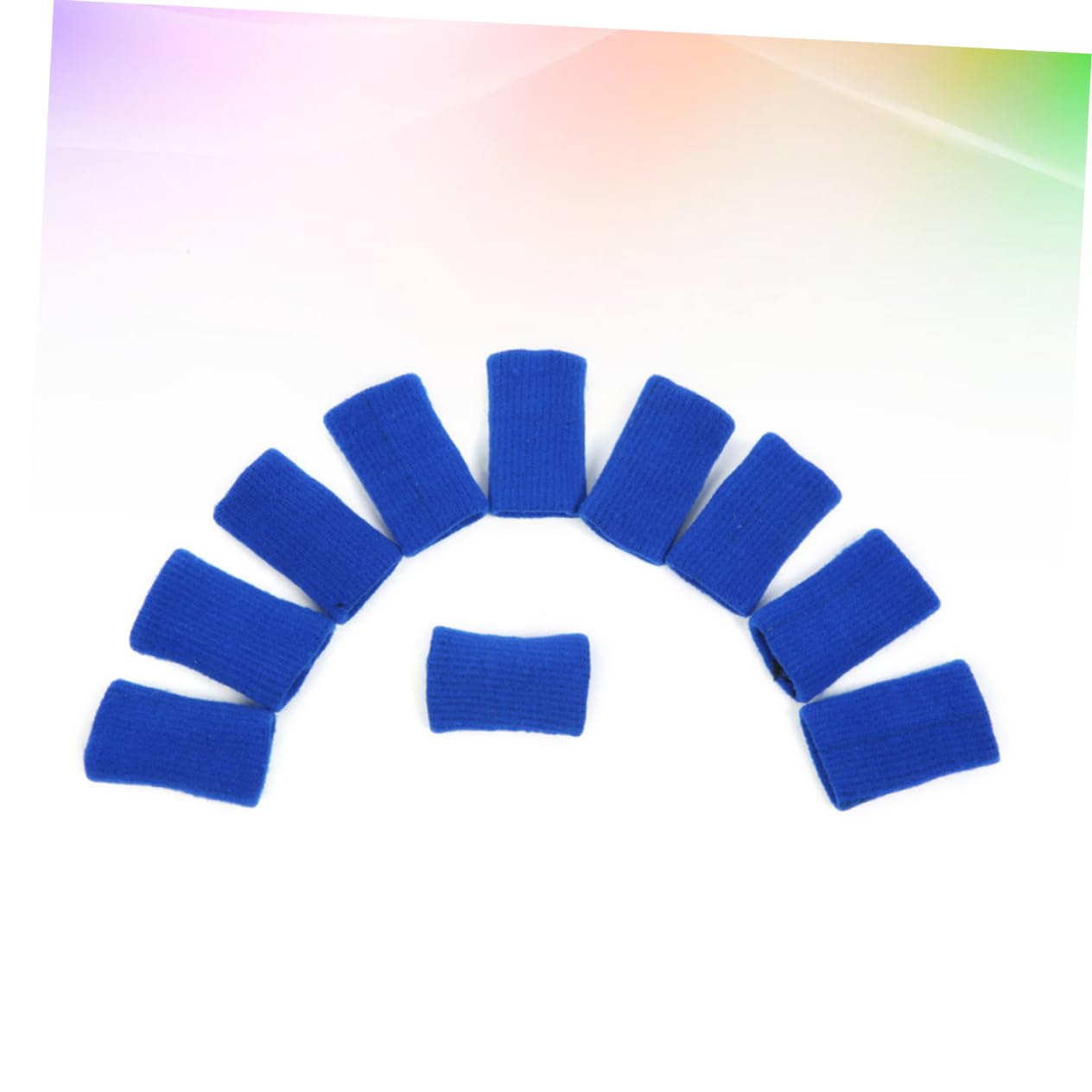 Ipetboom 10Pieces Finger Sleeves Elastic Compression Protectors for Sports Breathable Support for Relief Calluses Blue Color for Basketball Baseball Gym