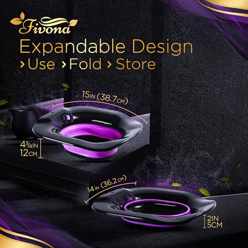 Image of FIVONA 4 in 1 Yoni Steam Kit Black - Foldable Over The Toilet Steamer Seat with Herbal Blend, Storage Bag and Steam Gown - Effective Detox pH Balance Cleansing and Relaxation
