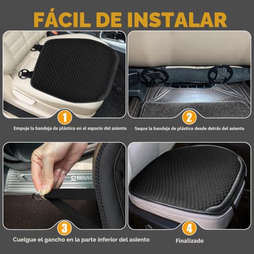 Miniatura 6 de Xcbyt Cojin Asiento Coche Delantero 2 Piezas, Fundas Asientos Coche Súper Transpirables, Antideslizantes Cojin Asiento Coche Conductor, Protector Asiento Coche Universales, Suaves Y Cómodos