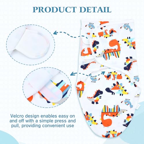 Image of Cinaci 2 Pieces Adjustable Soft Cotton Baby Swaddle Sleep Sacks Hats Newborn Nursery Caps Beanies Bonnets Swaddle Blanket Wraps for Baby Girls Boys Infants Newborns (2PCS S6)