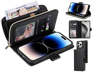 [ iPhone 17 対応 ] ケース 手帳型 レザー お財布 シンプル カードケース 軽量 カード収納 スタンド ストラップ付 耐衝撃 スマホケース カバー アイフォン iPhone17 ブラック