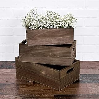 Nesting Wooden Crates - Set of 3 - Decorative Craft Crates - Real