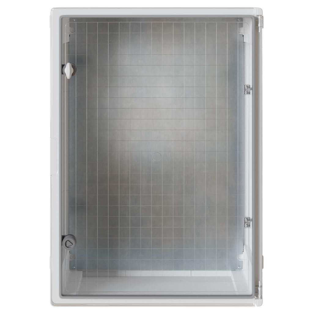 Armario de control de 57 x 24,5 x 70 cm de plástico ABS resistente, caja de control para interiores y exteriores con puerta transparente