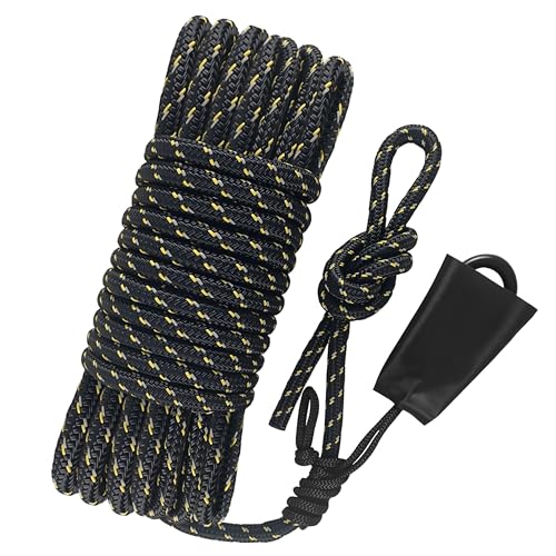 VONLX Hunting Safety Rope 30 Feet, Treestand Lifeline Rope Reflective Safety Lifeline for Hunters Climbing Tree Stand, Hanging Ladder Stands, Provides Fall Protection When Hunting from Stand