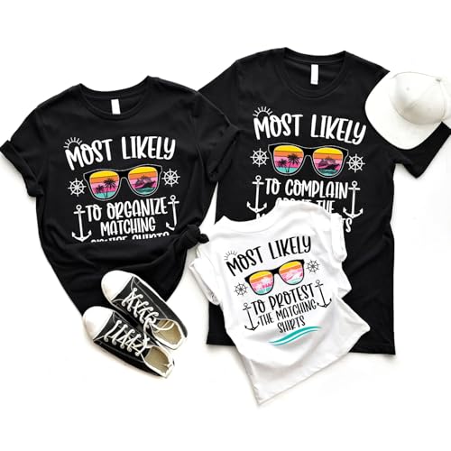 Most Likely to Custom Text T-Shirt Family Cruise Trip Matching Vacation T-Shirts, Cruise Summer Beach Matching Team Tee, Holiday Trip Matching Tshirt, Gift for All Family Members, Coworkers3
