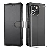 JUNETOP Cover per OPPO Reno 15 FS/15 F 5G con Vetro Temperato, Nero