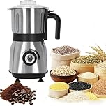 Electric Grinder for Kitchen - 500W Grain Mill with 3 Stainless Steel Blades, Versatile Spice Grinder for Coffee, Grinding Spices, Bean, Grains, Nuts，600ml