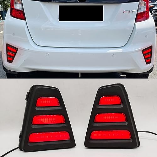 BAKUGO 2 Stück Auto Multifunktions Nebelschlussleuchte Bremslicht Blinklicht Rückfahrscheinwerfer Für Honda Jazz FIT 2014-2019