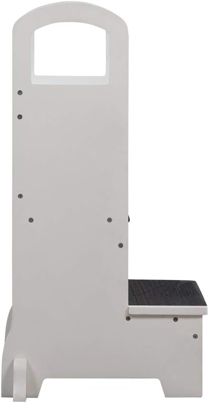 Kids Step to It Stool, Kids Kitchen Step Stool with Safety Handles, Lightweight Anti-Skid, Non-Slip Pads, Toddler Standing Tower for Kitchen Counter Helper, Potty, Bathroom, by Naomi Home – White : Everything Else