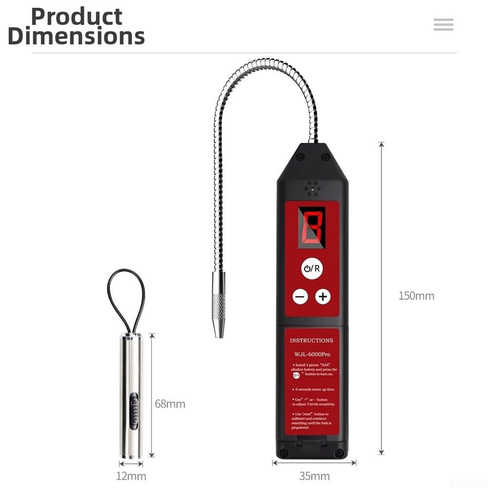 Detector de fugas halógeno WJL-6000pro con 5 niveles