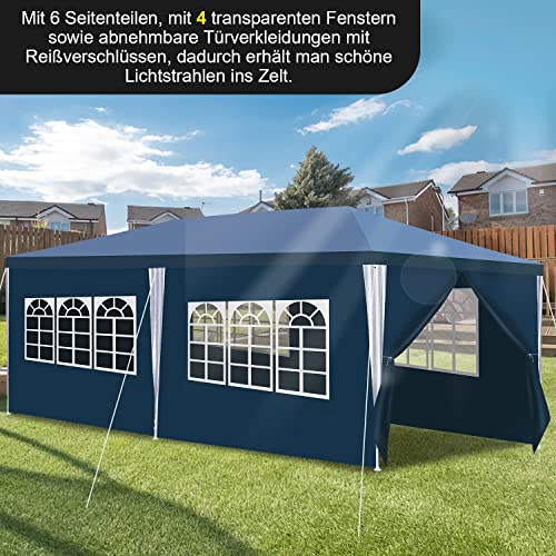Gimisgu Partyzelt 3x6m Wasserdicht mit UV-Schutz für Gartenpartys