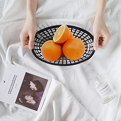 Eusoar Plastic Bread Serving Baskets, 24Pcs 9.4" X 5.9" Fry Fast Food Baskets, Oval-Shaped Tray For Fast Food Restaurant Supplies, Deli Serving, Chicken, Burgers, Sandwiches & Fries #TOP2