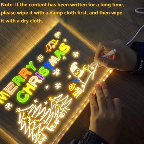 Tableau acrylique effaçable à sec LED pour ne plus oublier vos notes - 7