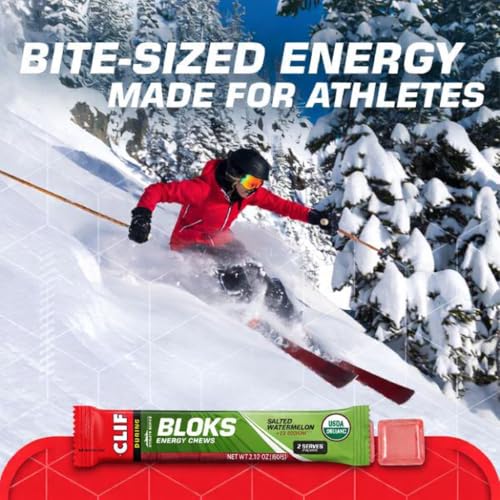 Image of CLIF BLOKS Energy Chews, Salted Watermelon Flavor with 2X Sodium, 18 Count (Pack of 8)