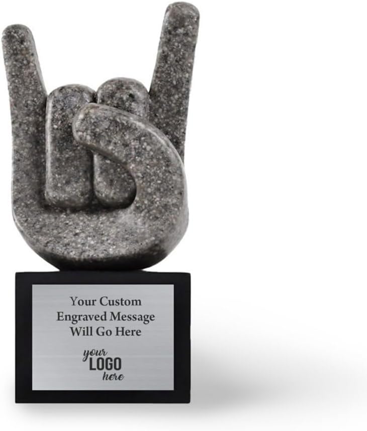 Baudville Custom Engraved Stone Mini Trophy Award - Mini Stone Resin Trophy