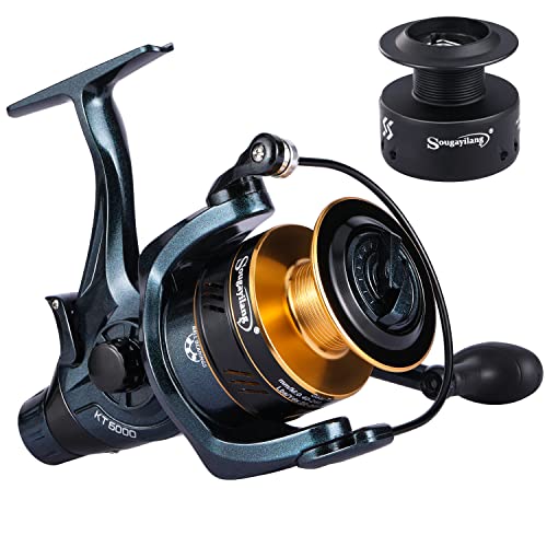 Image of Sougayilang Fishing Reel 13+1 Stainless Steel BB Bait Feeder Carp Spinning Reel for Freshwater and Saltwater-KT4000