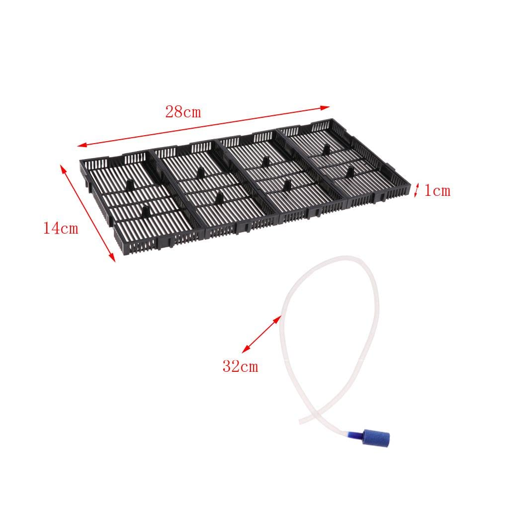 Kit de Filtration pour Aquarium 9 Pièces (Cadre Inférieur), Comprenant Une Plaque de Filtration sous-Gravier, Une Plastique, Un Tuyau D', RS-24P