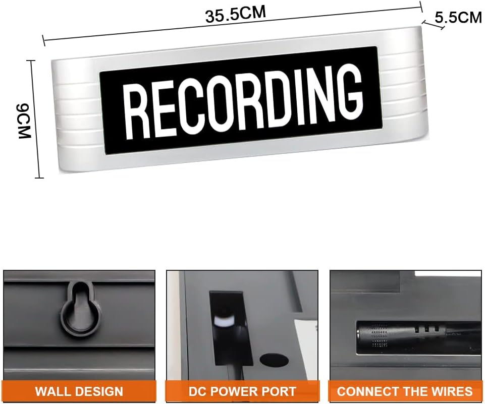 Recording Studio LED Light, Illuminated Sign, Many Lighting Modes Wireless Using with Remote Control, for Recording Studio Radio Bar Pub Home Decoration