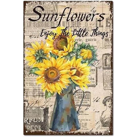 Plaque Métal Vintage Tournesol CREATCABIN Cover