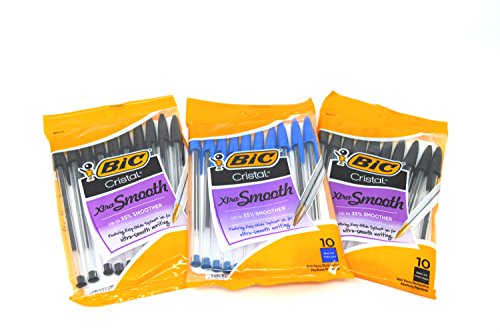 Image of Bic Cristal STIC Medium Ball Pen (30 Count, Black /Blue)