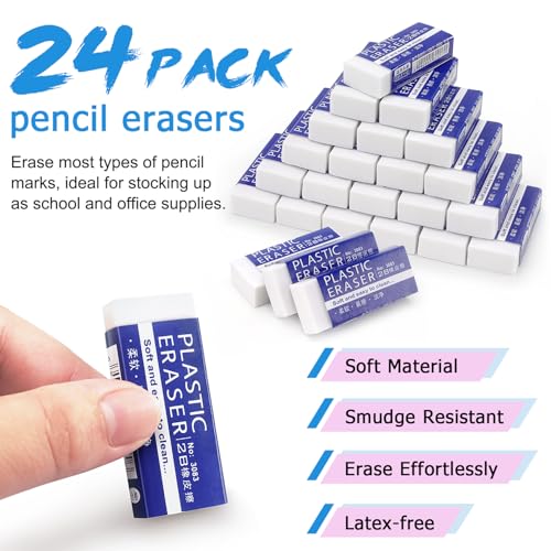 Image of Tamaki Erasers, Large, White, 24 Pack