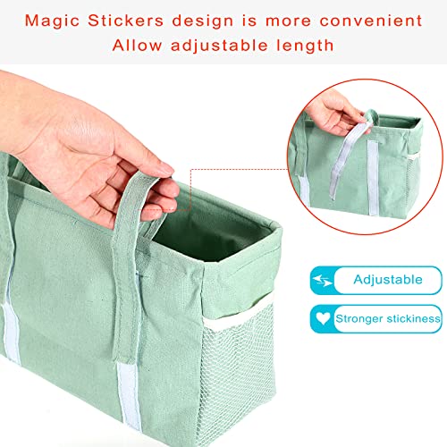 IGNPION Canvas Bettkasten Betttaschen Körbe Hängend Verstellbares Band Schlafsaal Bett Organizer Caddy Mehrzweck-Hängetasche (Grün)