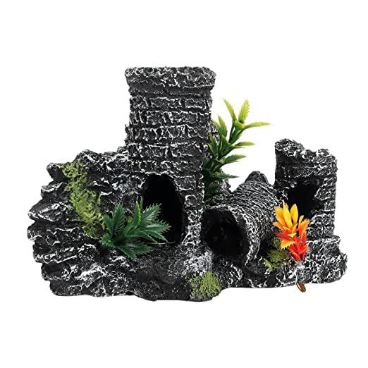 Mistletoe Natural Looking Hollow Wooden Tree Hidden Space For Fish Decorative Ornaments For Aquarium Decoration Toy,19 Centimeters,9 Cm 3