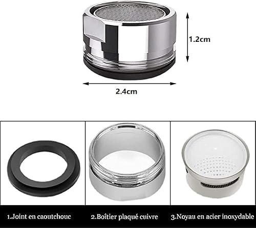Miniatura 2 de Vegcoo 4 Piezas Aireador Grifo Cocina M24 Aireador Grifo Lavabo De Acero Inoxidable Filtro Grifo Cocina Baño Filtro Agua Grifo Difusor Accesories
