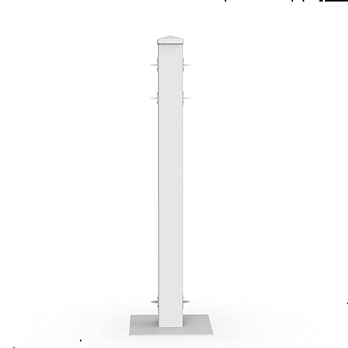 Montour Line - Poste de valla para eventos, color blanco, solo poste