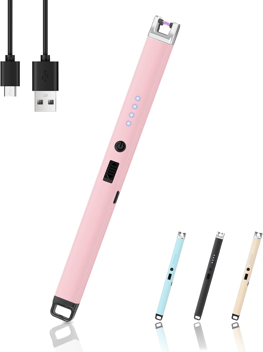 Candle Lighter, Flameless Windproof Electric Lighter with Safety Lock & LED Power Display, Arc Type C Rechargeable Lighters for Fireworks, BBQ, Camping, Gifts for Christmas, Thanksgiving, Halloween Candle Lighter, Flameless Windproof Electric Lighter with Safety Lock & LED Power Display, Arc Type C Rechargeable Lighters for Fireworks, BBQ, Camping, Gifts for Christmas, Thanksgiving, Halloween