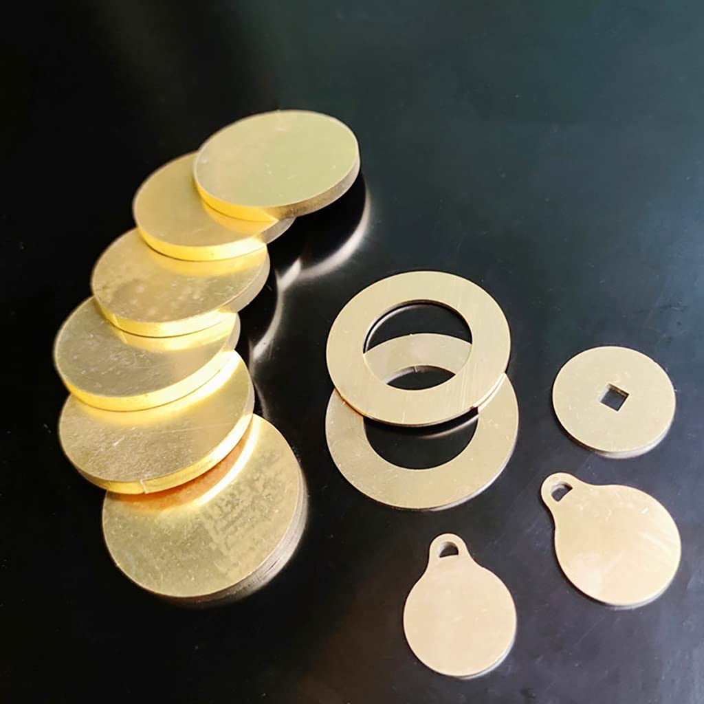 H62 Mosiężna Blacha Okrągła 1 Szt., Średnica Tarczy 25mm-200mm Grubość 0.8mm 1mm 1.5mm 2mm Mosiężna Uszczelka Czysta Miedź Okrągła Płyta Części Mosiężne Cięcie(1.5x200mm - 1pcs)