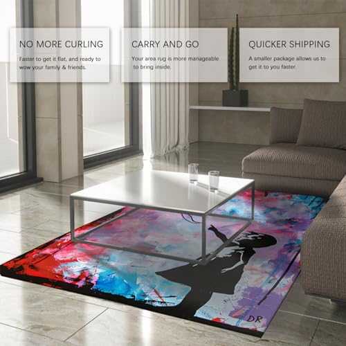 Tapis lavable Banksy ballon fille pour chambre enfant et cuisine