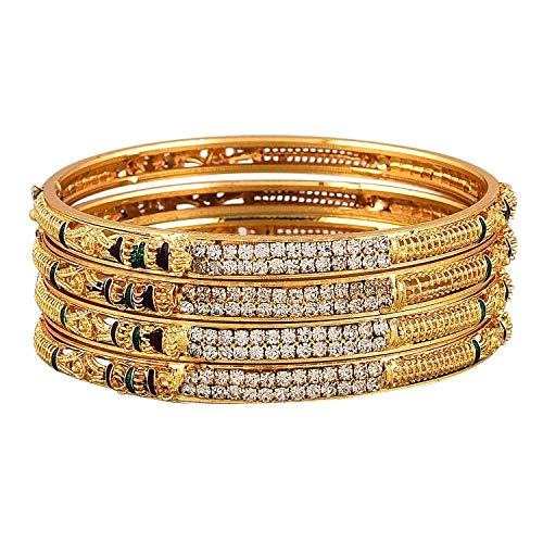 Image of Jewar Bangles Indian Rajasthani Handmade Meena Work Gold Plated Ad Traditional Jewelry gifting wedding party