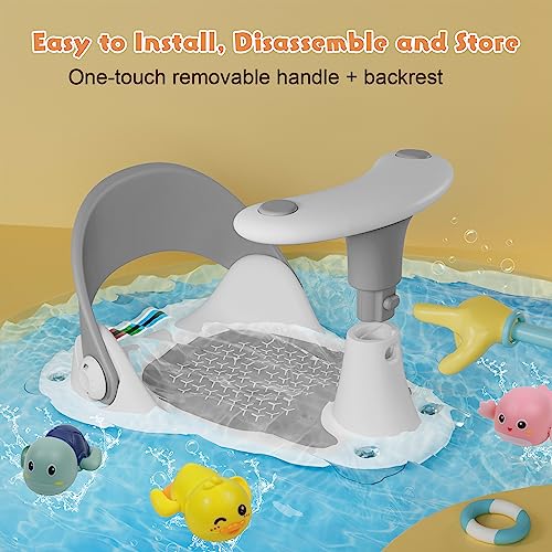 Baby Bath Seat, Infant Bath Seat for Babies 6 Months & Up, Baby Bathtub Seat with Baby Bath Thermometer/4 Strong Suction Cup Non-Slip, Compact and Foldable Toddler Bath Seat