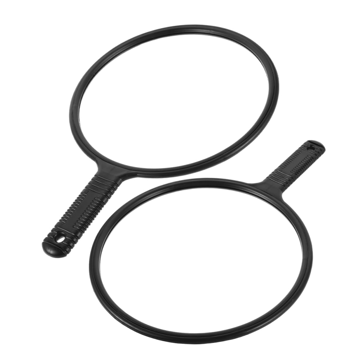 FOYTOKI Salon Handheld Mirror 2pcs Set Large Mirror Surface for Cutting Hair Makeup and Dressing