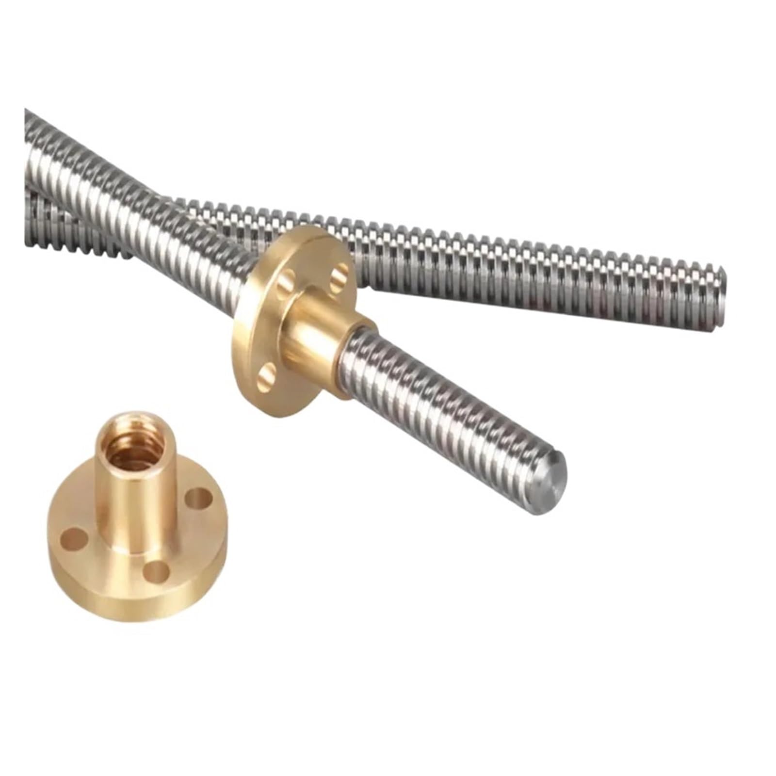 Metal Ball Screw nut end Processing 2pcs T8 Screw Screw Trapezoidal Screw Lead 10mm Screw with Nut(250mm)