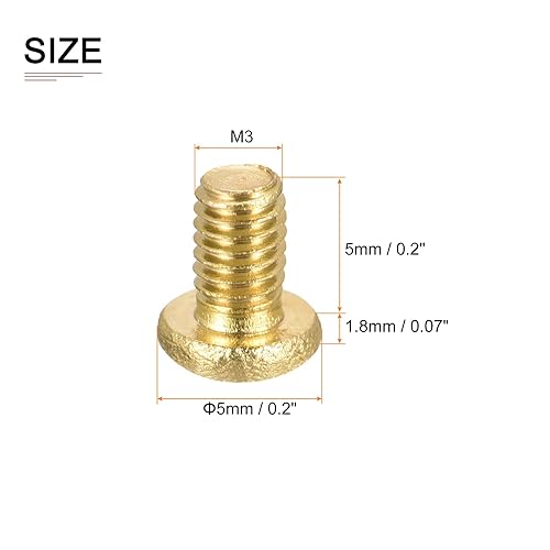 Miniatura 2 de DTGN Tornillos de máquina Phillips de latón M3x5mm (DXL), paquete de 20, buenos para la industria de maquinaria, tornillo de fijación de cabeza