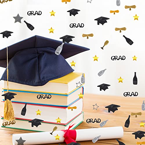 Foimas Graduation Confetti,3000Pcs/2.3Oz Congrats Grad Graduation Table Confettis Class Of 2023 For Graduation Party Decoration,Gold And Black #TOP4