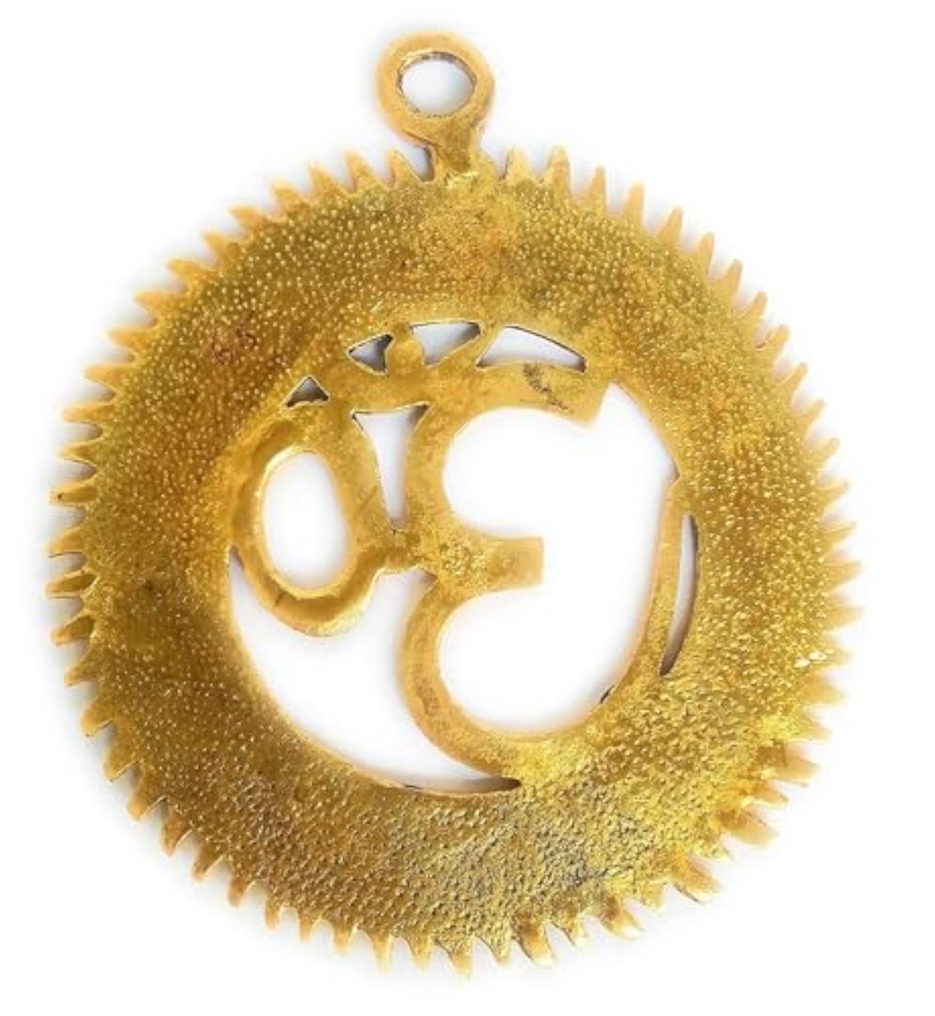 Brass Om Wall Hanging with Gayatri Mantra Engraved Decor