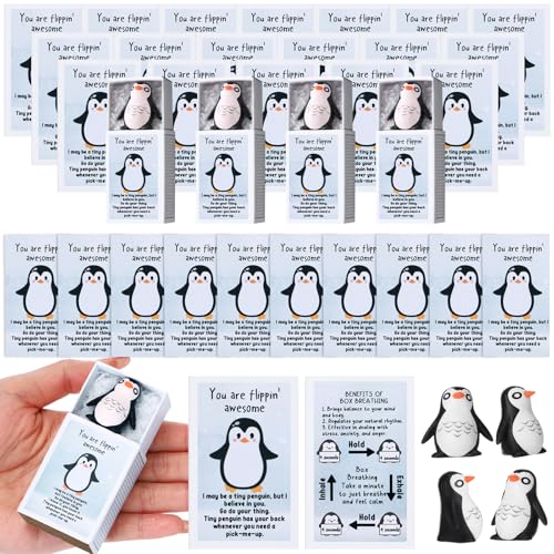 Wonderjune 36 Pcs Emotional Nuggets Support Coworker Bulk Appreciation Gifts for Social Worker Volunteer Employee Office Staff Team Teacher Positive Affirmations Cards Thank You Gifts (Penguin)