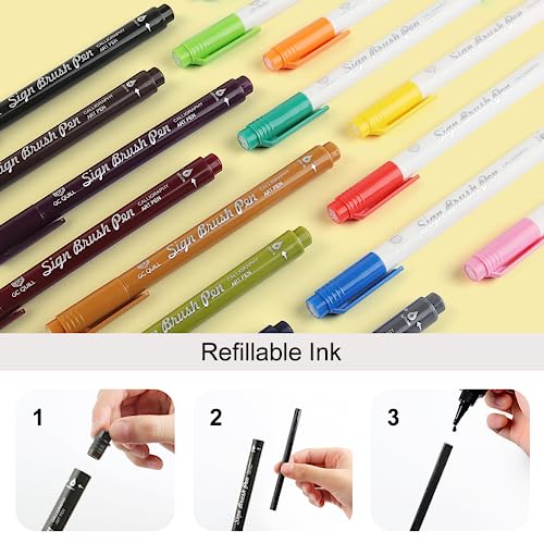 GC-QUILL-Sign-Brush-Pens-16-Colors-Sign-Pens-Calligraphy-Set-with-Fude-Sign-Brush-Tips-for-Hand-Lettering-Calligraphy-Drawing-Writing-Journaling-GC-SB16