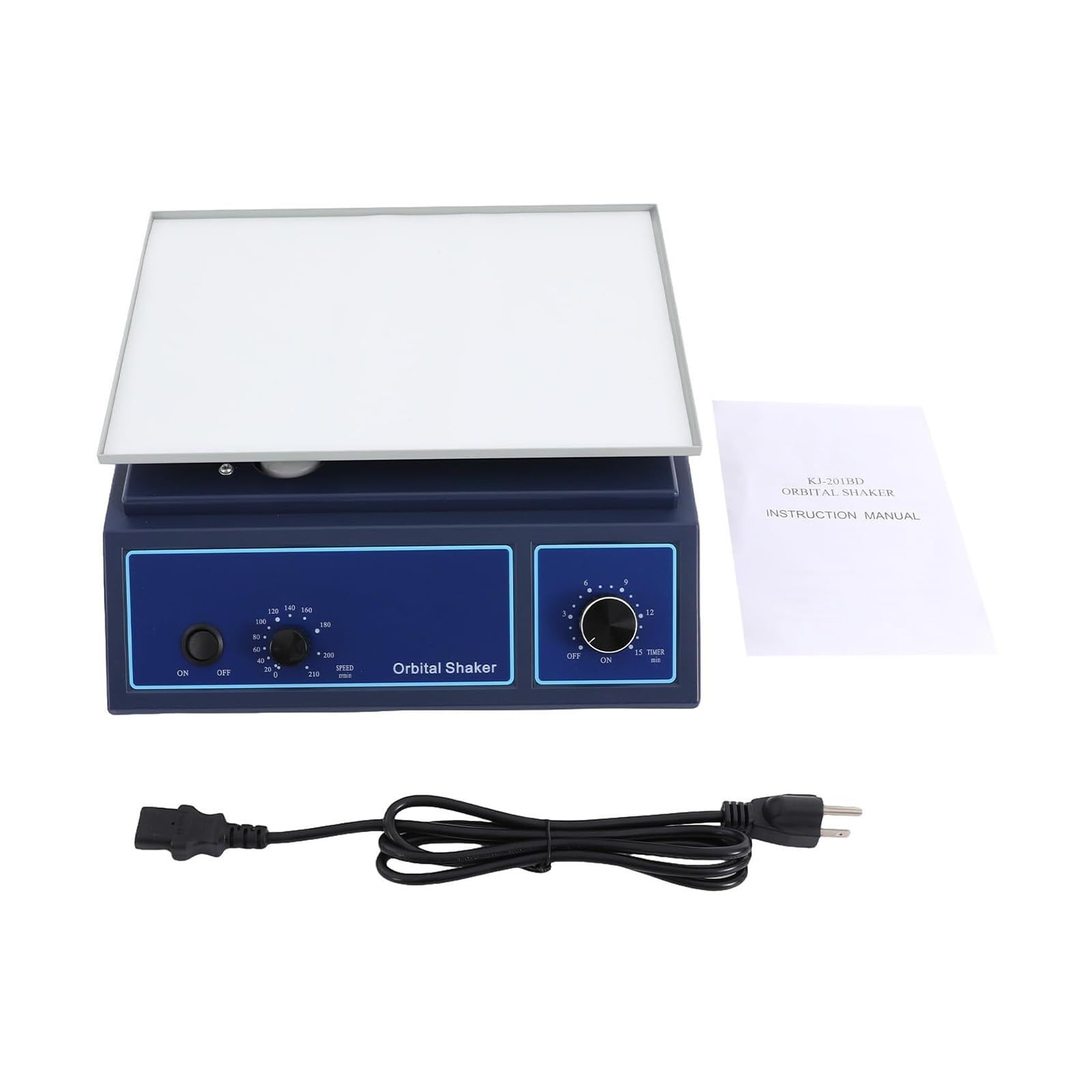 Agitador orbital de laboratorio, velocidad ajustable de 0 a 210 RPM, temporizador de 1 a 15 minutos, capacidad de 1 kg, ideal para la escuela y la investigación científica