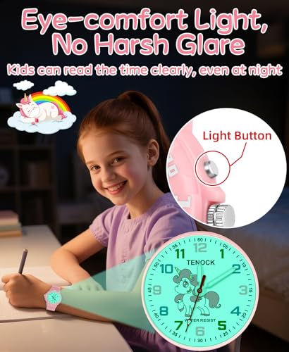 Image of Kids Analog Watches for Girls Boys Watches with Soft Band Learning Time Waterproof Children Watch Easy to Read for Ages 4-12 Kids Gift