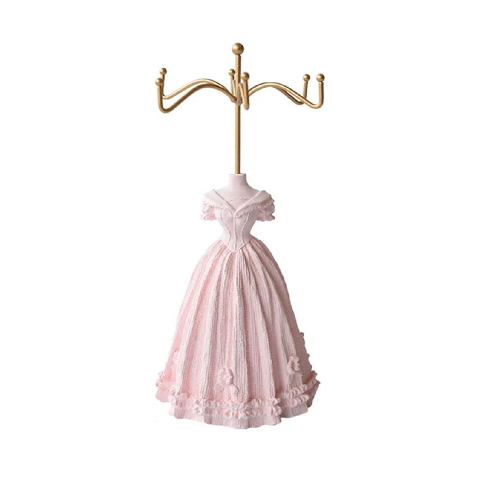 Stand di gioielli Portagioielli in gesso a forma di abito vintage con ganci in metallo