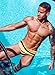 MIZOK Mens Swim Briefs Fashion Print Style Swimwear Sexy Swimsuits Bathing Suit Yellow L